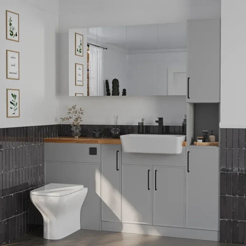 Oliver Dust Grey 1700 Slim Shaker Fitted Furniture with Tall Boy