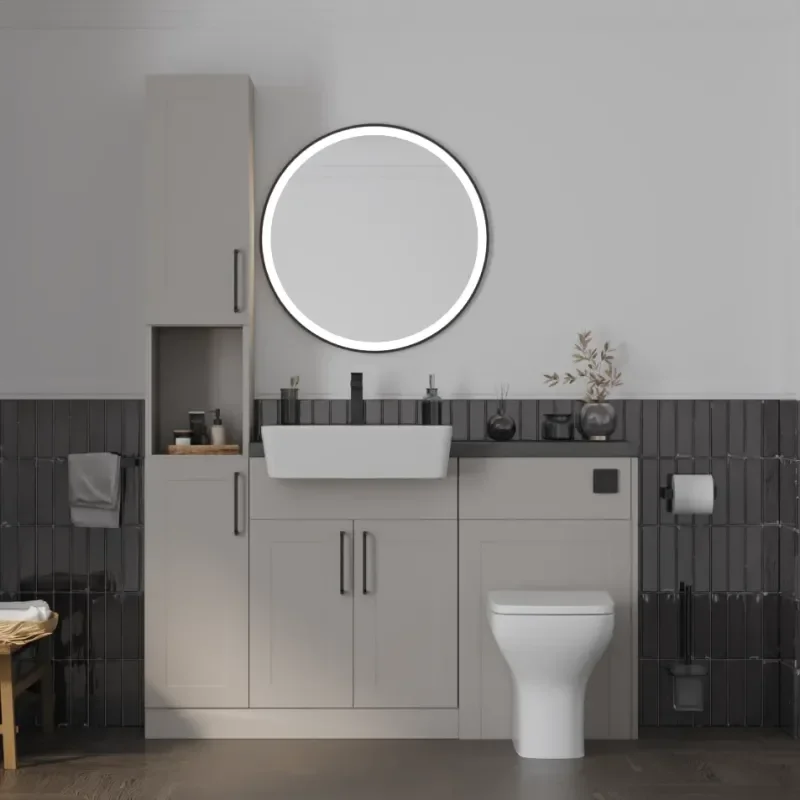 Main product image for the Oliver 1400 Cashmere Shaker Fitted Furniture Tallboy 1
