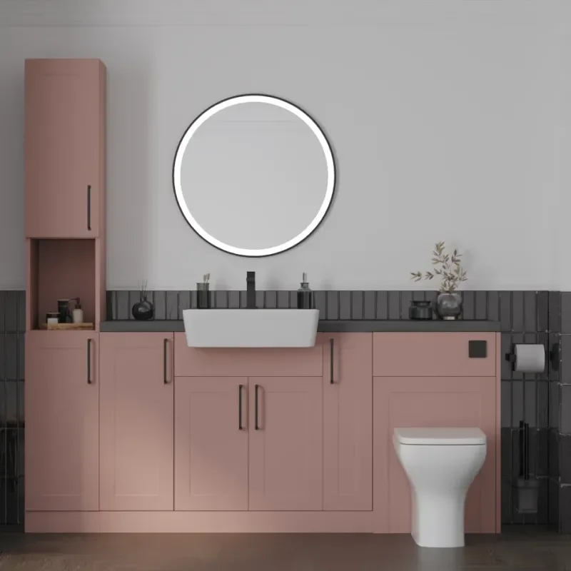 Main product image for the Oliver Pink 1900 Shaker Fitted Furniture Tallboy 1