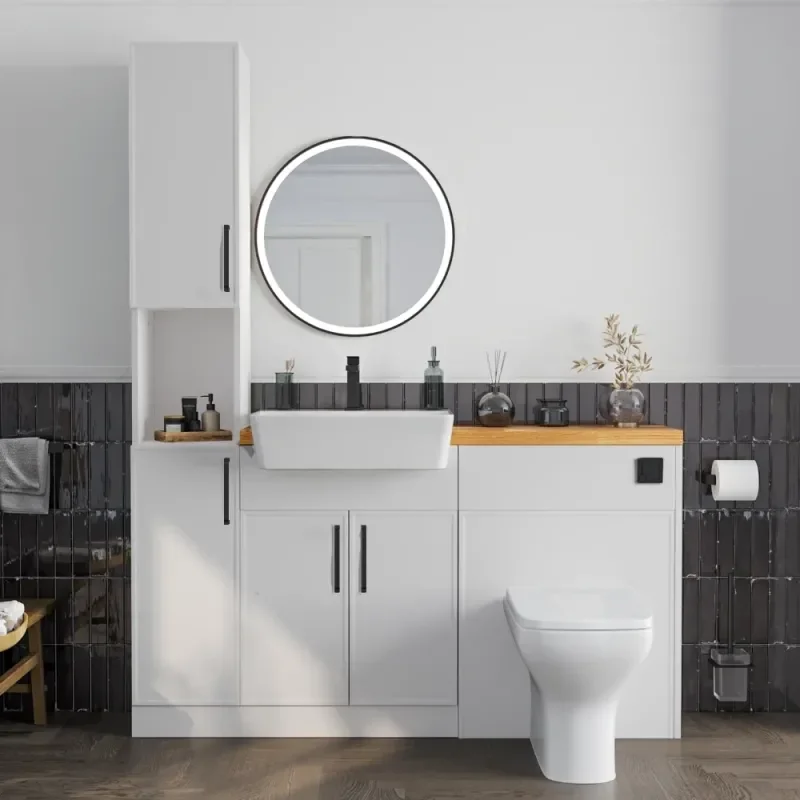 Product Image for Oliver 1500 White Shaker Fitted Furniture Combination Vanity Unit with Ceramic Basin 5