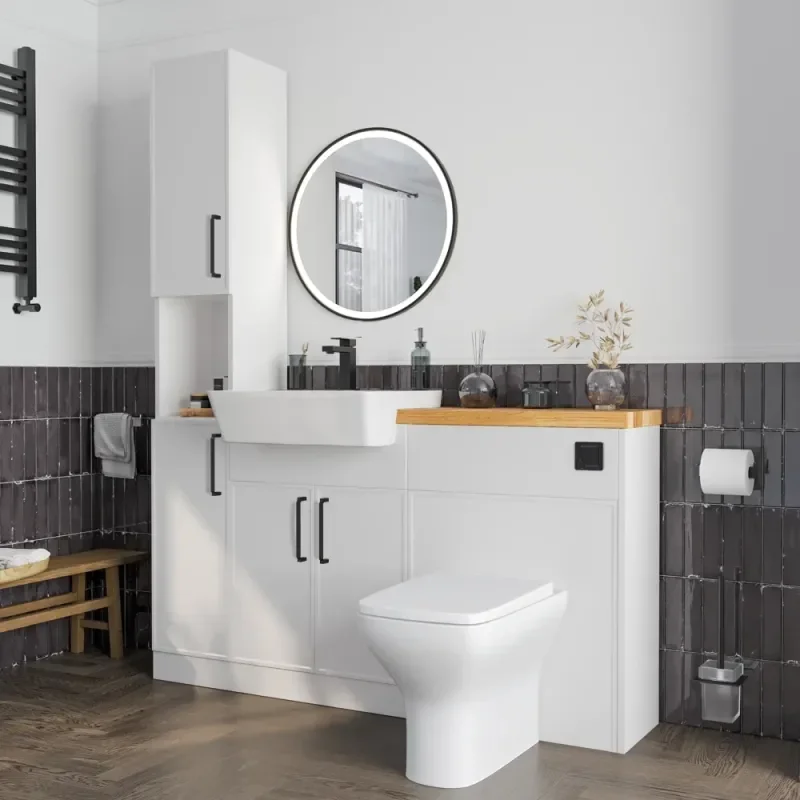 Product Image for Oliver 1500 White Shaker Fitted Furniture Combination Vanity Unit with Ceramic Basin 4