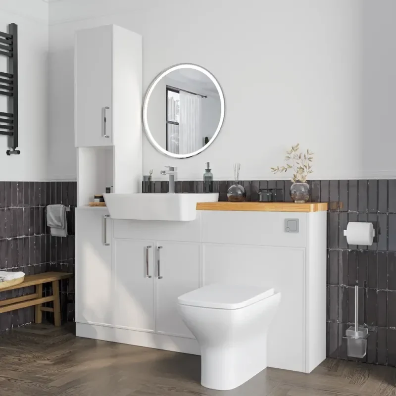 Product Image for Oliver 1500 White Shaker Fitted Furniture Combination Vanity Unit with Ceramic Basin 3