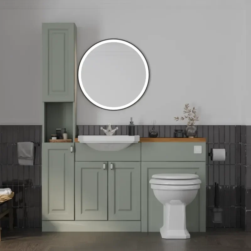 Main product image for the Oliver Sage Green 1400 Shaker Fitted Furniture Tallboy 1