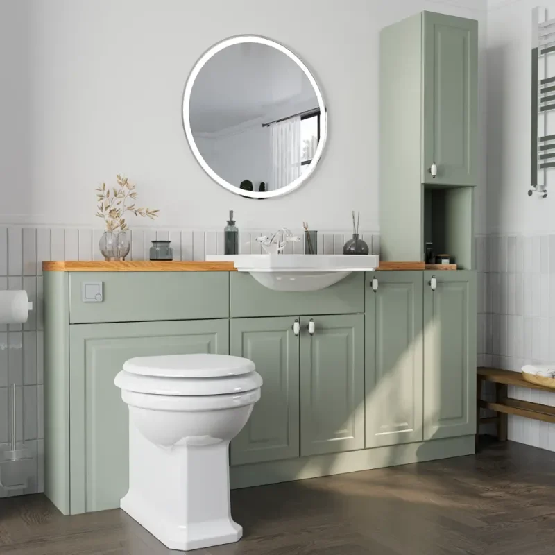 Alternative Configuration for Oliver 1800 Sage Green Shaker Fitted Furniture Combination Vanity Unit