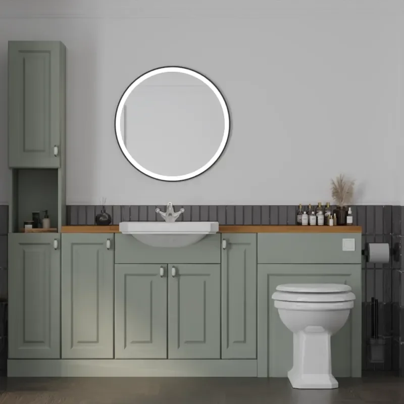 Main product image for the Oliver Sage Green 1900 Shaker Fitted Furniture Tallboy 1
