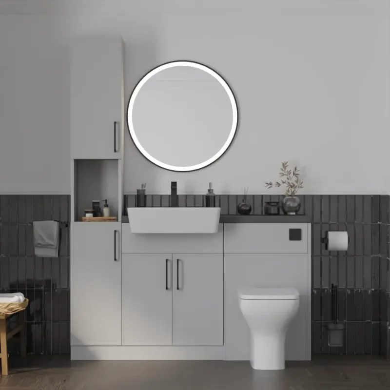Main product image for the Oliver Dust Grey 1400 Slim Shaker Fitted Furniture Tallboy 1