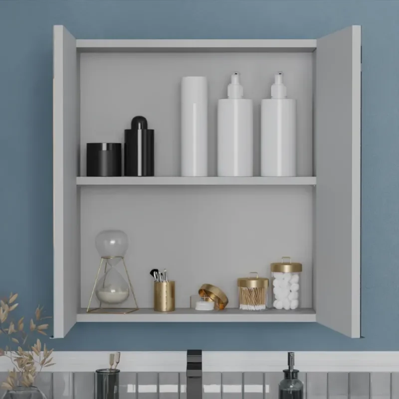 Oliver Dust Grey 600mm Mirror Cabinet