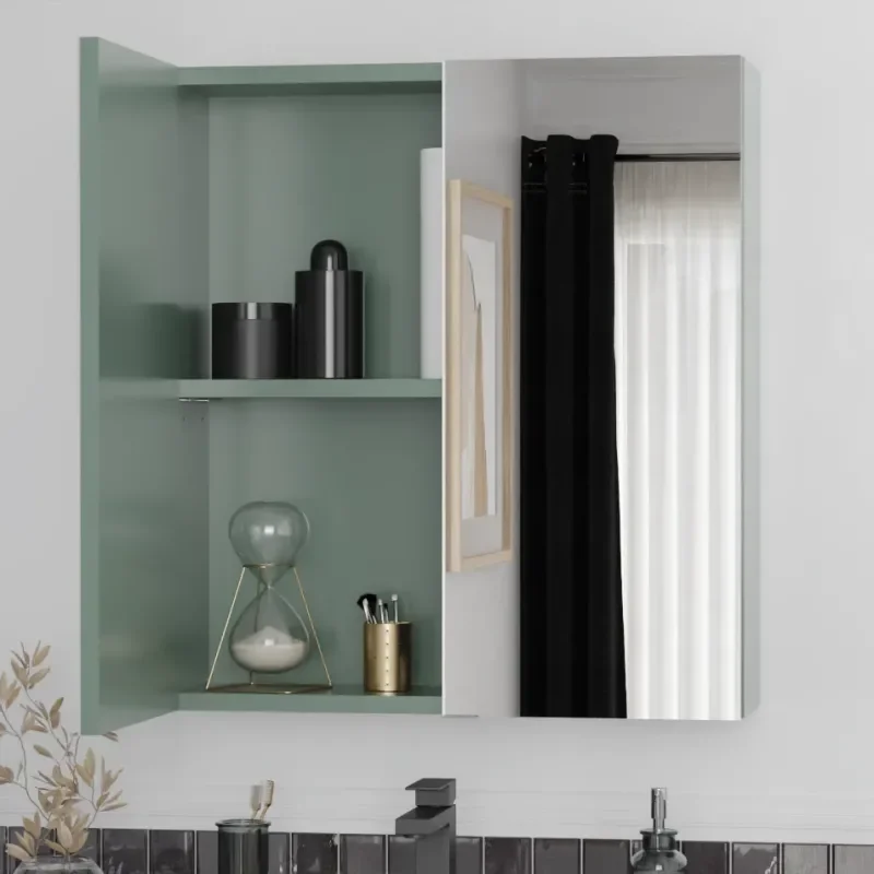 Oliver Sage Green 600mm Mirror Cabinet