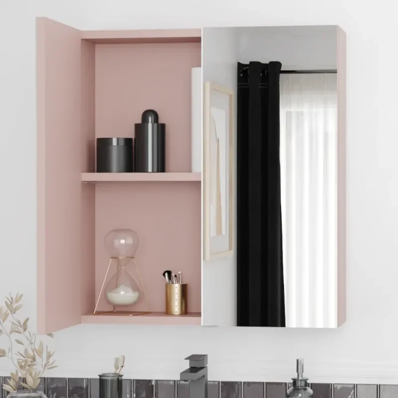 Oliver Pink 600mm Mirror Cabinet