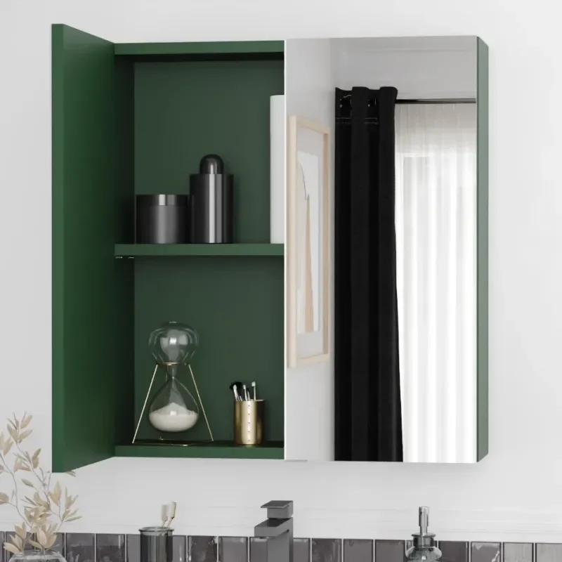 Oliver Matt Green 600mm Mirror Cabinet