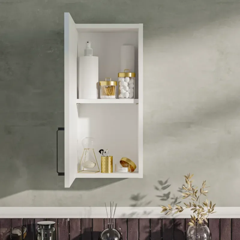 Oliver Matt White 300mm Wall Cabinet with Shaker Door (Slim & Standard)