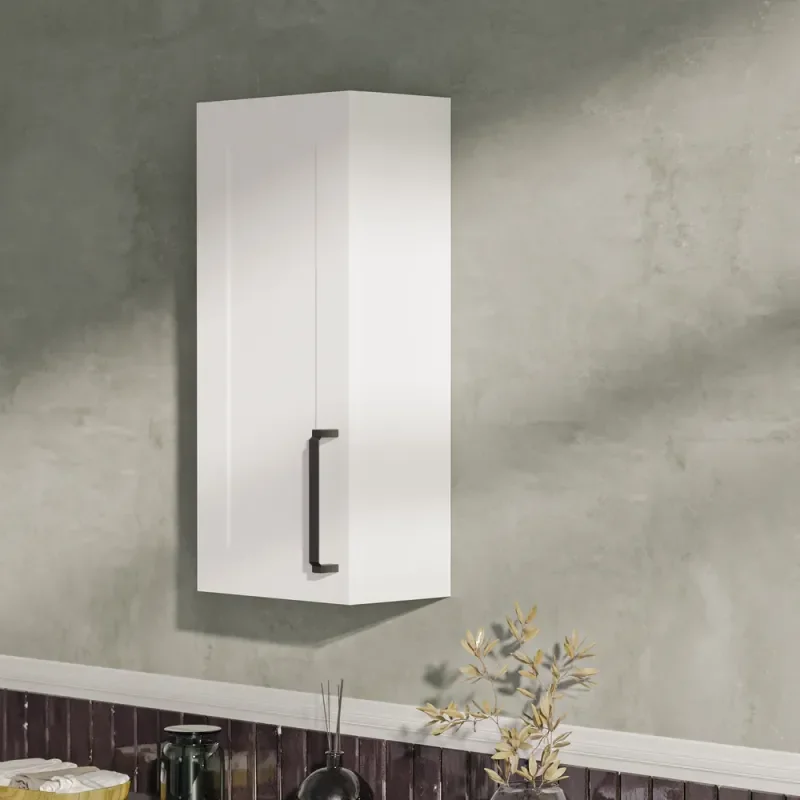Oliver Matt White 300mm Wall Cabinet with Shaker Door (Slim & Standard)