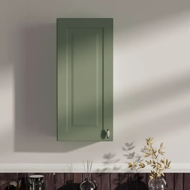 Oliver Sage Green 300mm Wall Cabinet with Traditional Shaker Door
