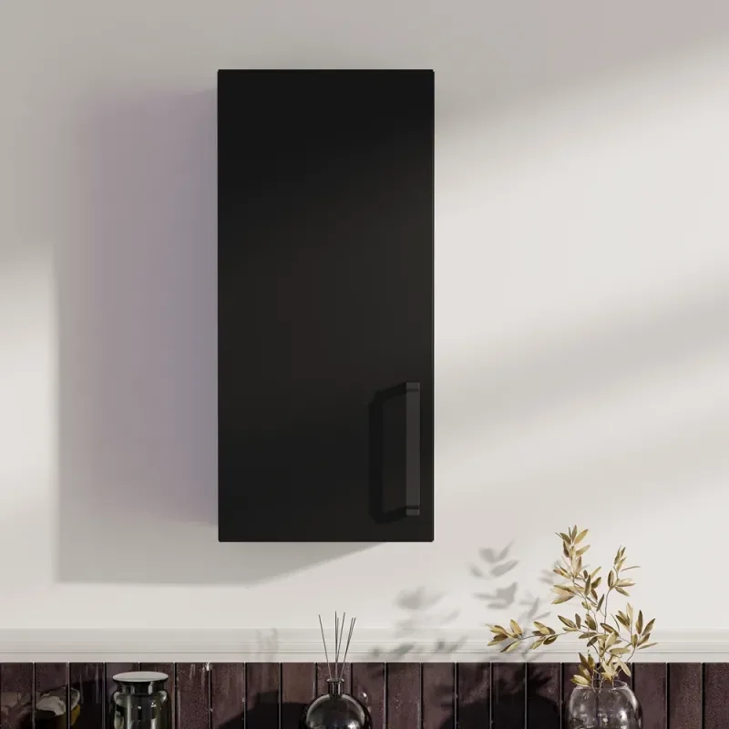 Oliver Matt Black 300mm Wall Cabinet