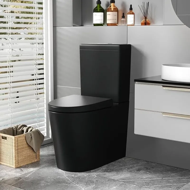 Alessio Black Close-coupled Toilet