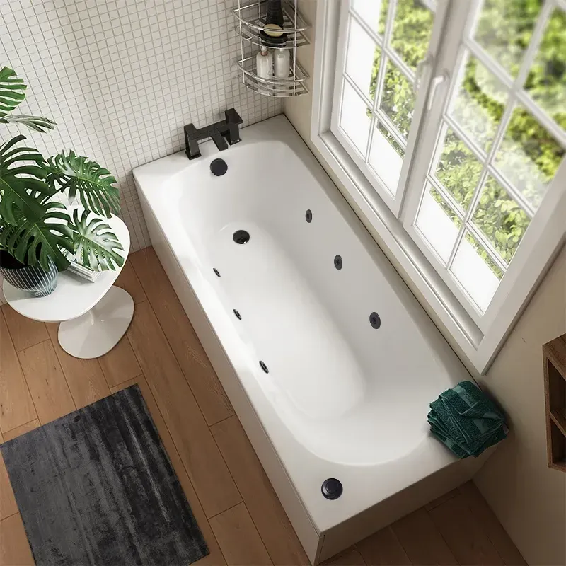 Product Image for Laguna Whirlpool Bath: Straight, Single Ended, 1600 x 800, 6 Black Jets
