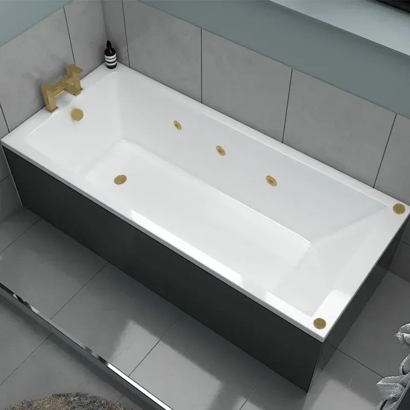 Product Image for Laguna Whirlpool Bath: Super Strong, Single Ended, 1700 x 800, 6 Brushed Brass Jets