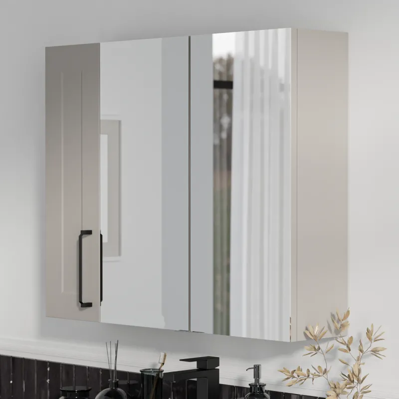 Product image for Oliver Cashmere 1200mm Mirror Cabinet With Single 200mm Wall Storage