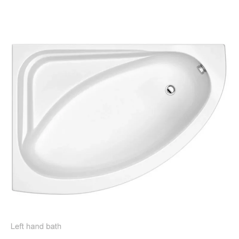 Top View showing Left Hand layout of Corner Bath