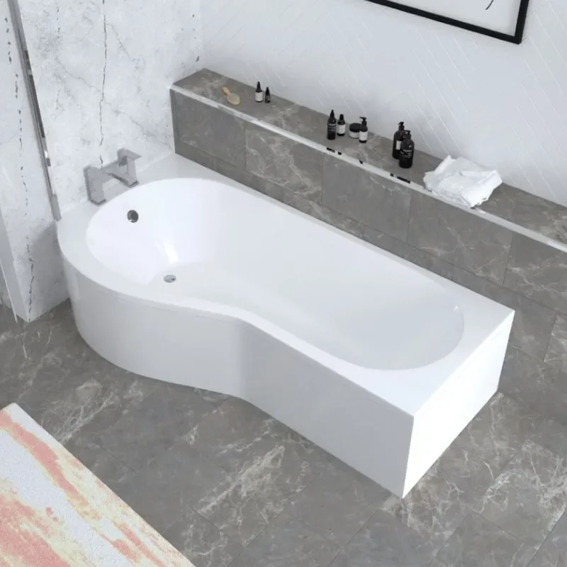 Angled Room-scene Top View of Ethan P Shape Shower Bath