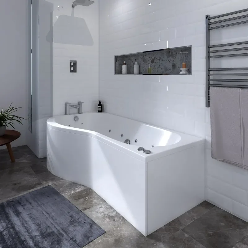 Ethan 1700pshaped 6 Jetwhirlpool Shower Bath (lh)