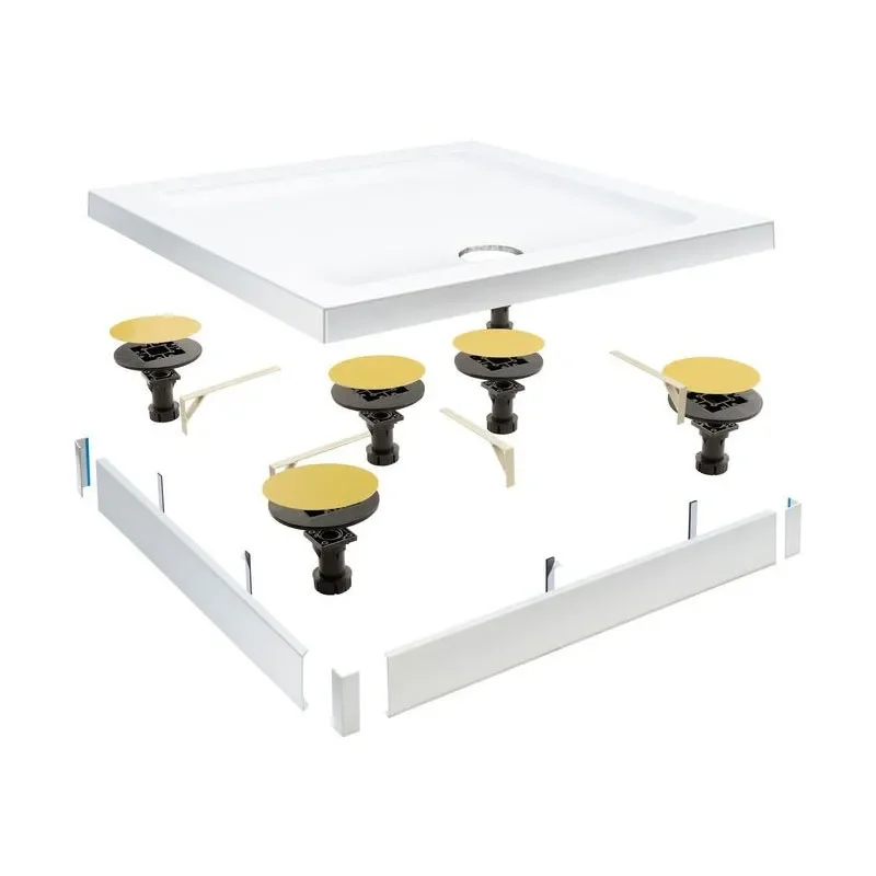 Square Easy Plumb Low Profile Resin Shower Tray
