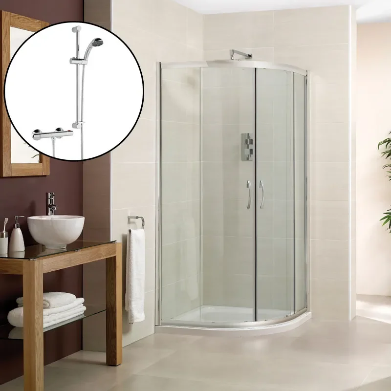 900 Quadrant Shower Enclosure Tray And Valve Fashionable Bathroom