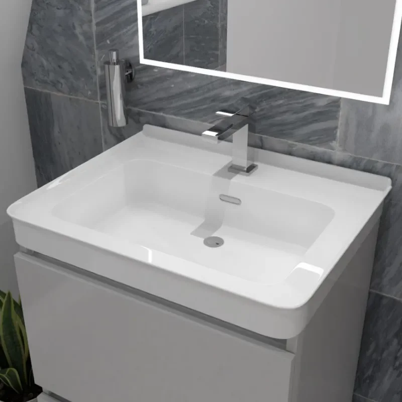 Grey Bathroom Furniture with storage and deep basin 