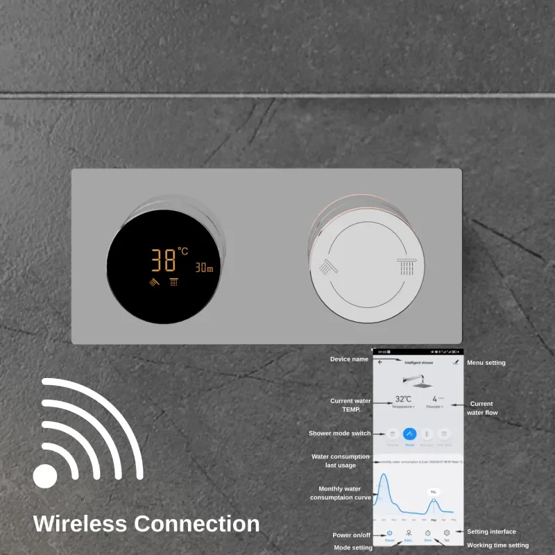 Product Image for Cyber 2 Outlet Shower Set with Fixed Head, Vertical Arm & Handset Slider Kit