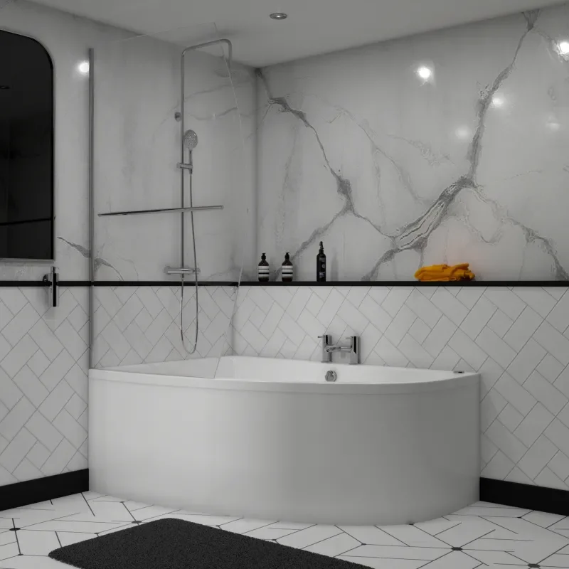 Acrylic Clia Left Hand Offset Small Corner Bath Panel