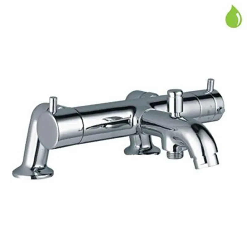 Florentine Thermostatic Double Hole Tub Mounted Stylish Bath & Shower Mixer, Deck Mounted, HP 1.0