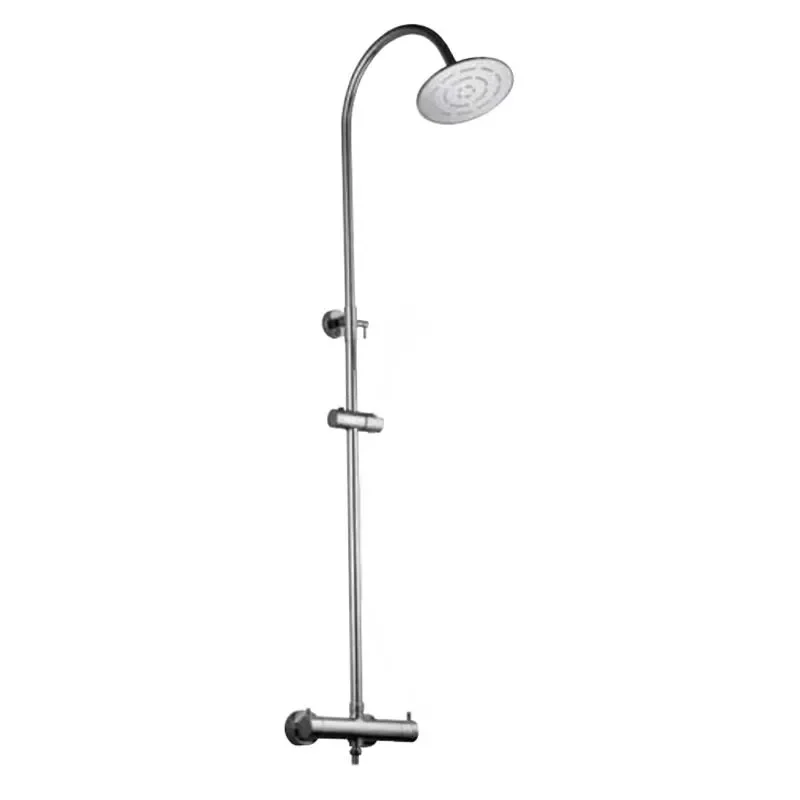 Florentine Thermostatic Shower Mixer with Integrated Diverter, Rigid Riser, Shower Head and Shower Handset, Round Head