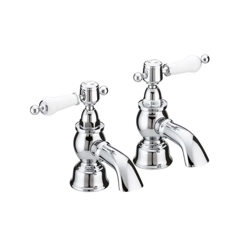 Glastonbury Bath Pillar Taps Chrome