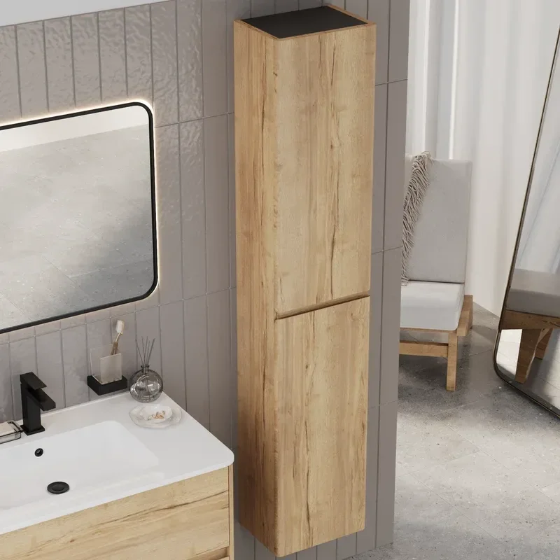 Marilyn 800mm Wall Hung Vanity Unit in Halifax Oak