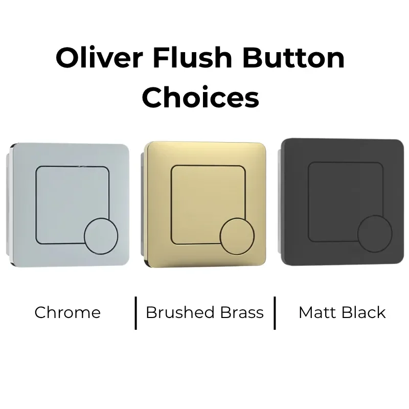 Oliver Square Flush Button Choices Chrome Gold Black