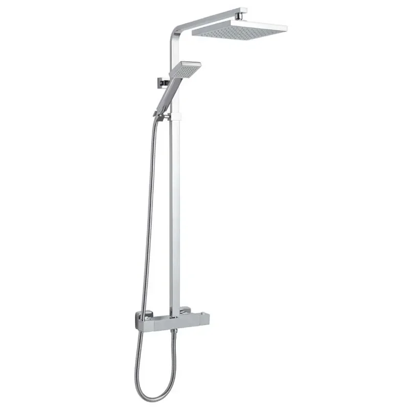Square Bathroom Thermostatic Bar Valve & Shower Rail