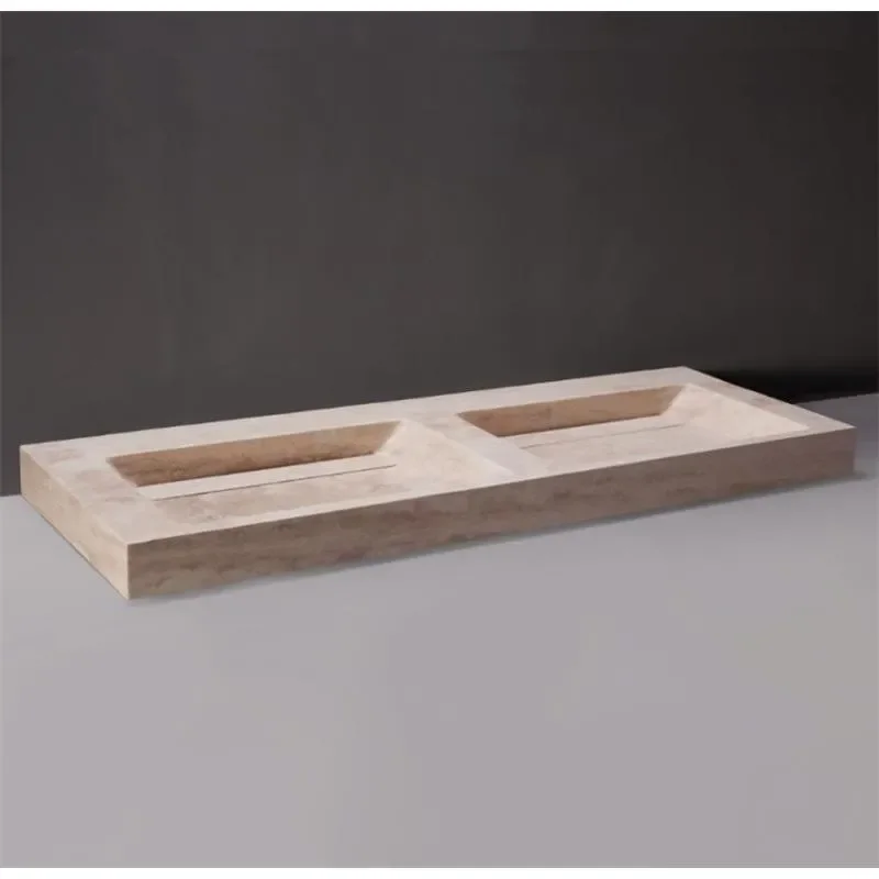 Forzalaqua Bellezza Doppio Natural Stone Basin Travertine High Quality Bathroom Washbasin