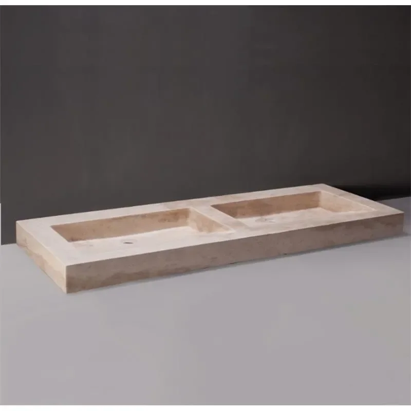 Forzalaqua Palermo Doppio Natural Stone Basin Travertine Designer Bathroom Washbasin