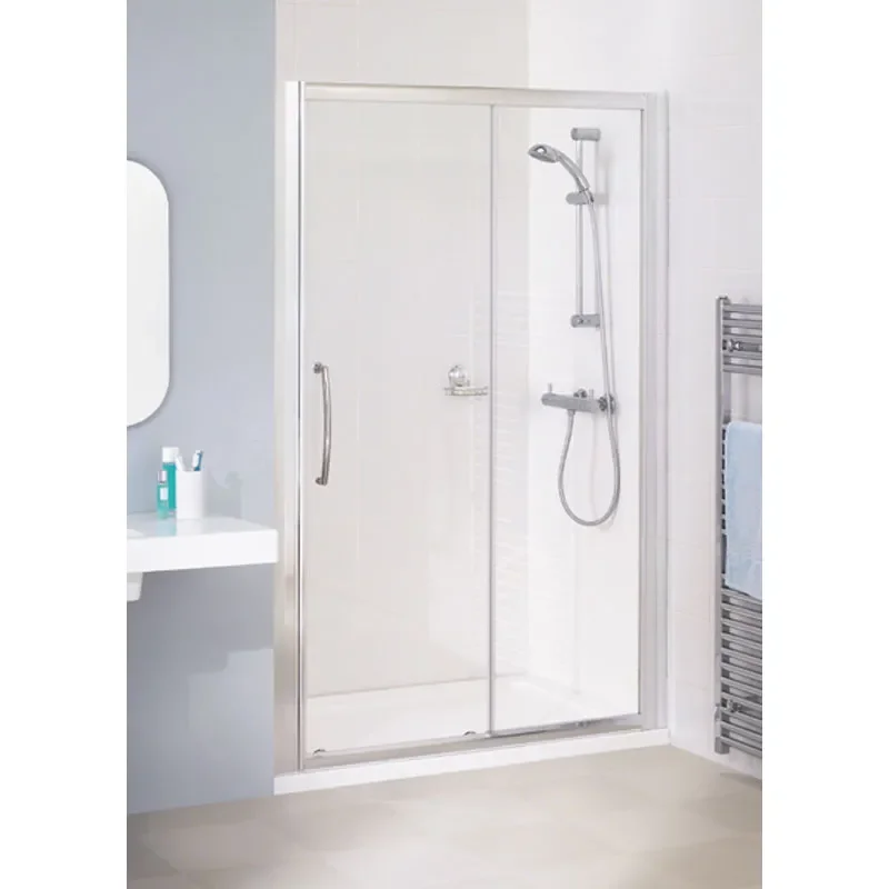 Lakes Reduced Height 1000x1750 Semi Framed Slider Shower Door Silver  Bathroom Accessory