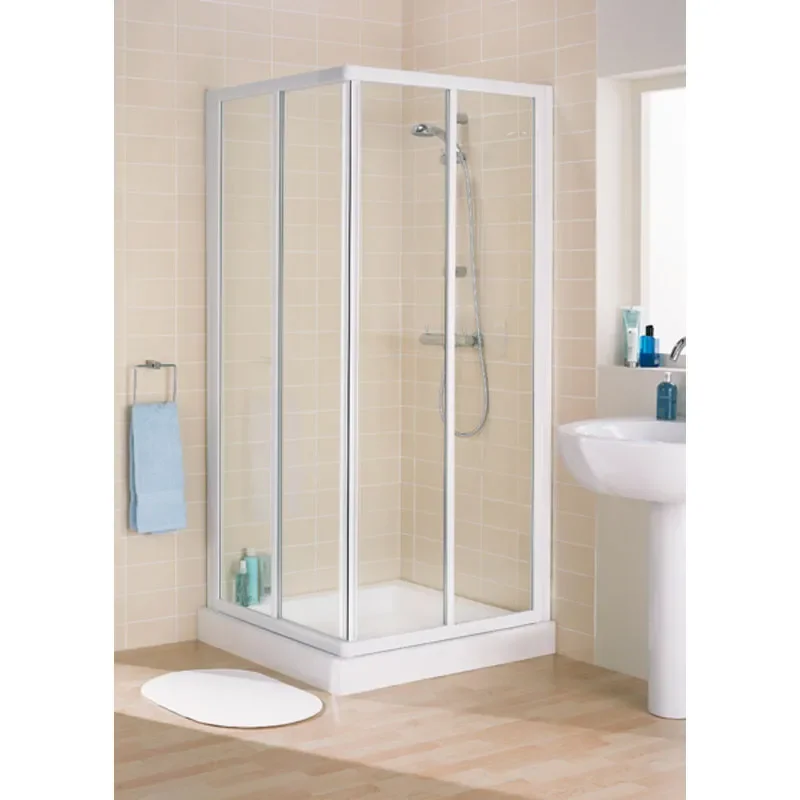 Lakes White Framed Corner Entry Shower Enclosure High Quality Bathroom