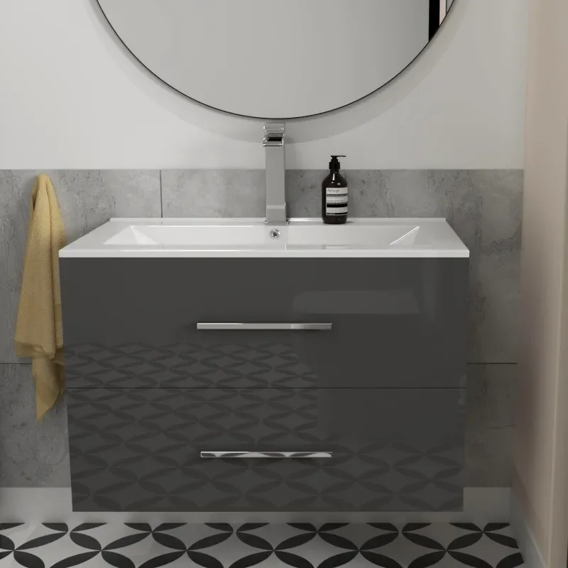 Extra Product Image For Sonix Ceramic Basin Grey Front View 1