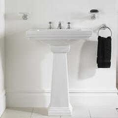 Astoria Deco Large Basin 640mm White And Large Pedestal White