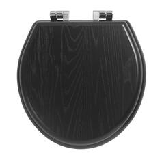 Windsor Solid Wood Toilet Seat Chrome With Soft Hinge