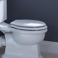 Etoile Solid Wood Toilet Seat with Standard Hinge Chrome Finish