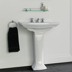 Radcliffe Medium Basin 600mm White With Pedestal White