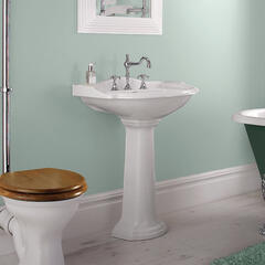 Drift Large Basin White 660mm With Pedestal White