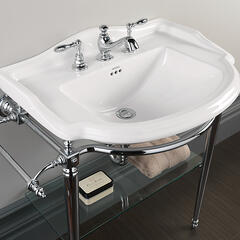 Drift Small Basin 540mm White With Drift Cloak Basin StAnd With Towel Rail Chrome