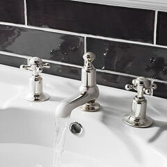 Belgravia CrossHead 3TH Basin Mixer Nickel