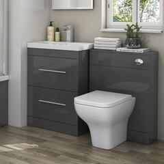 Patello 1200 Bathroom Furniture Set Grey straight Contemporary Bathroom