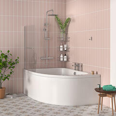 Clia Left Hand Corner Bath And Panel & screen